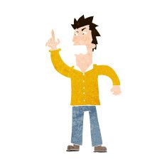 cartoon angry man making point N10