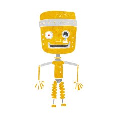cartoon old robot N13