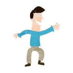 cartoon happy man dancing N33