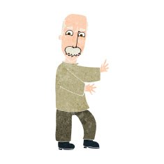cartoon angry old man N137