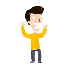 cartoon frightened man N94