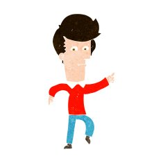 Cartoon Man Pointing N187