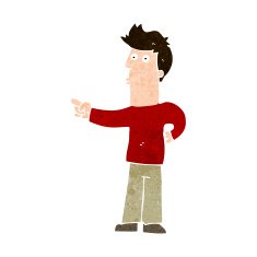 cartoon curious man pointing N9