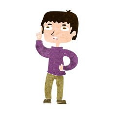 cartoon boy with question N22