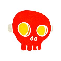 cartoon spooky skull mask N18