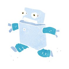 cartoon running robot N8