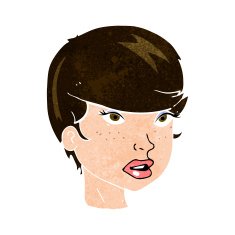 cartoon pretty female face N85