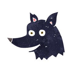 Cartoon Wolf Head N21