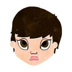 cartoon sulking woman N9