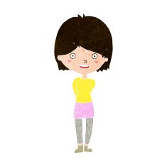 cartoon friendly woman N62