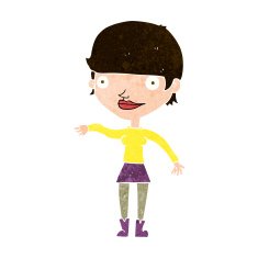cartoon happy woman N236