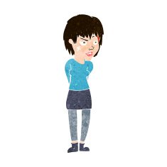 cartoon woman with plaster on face N18