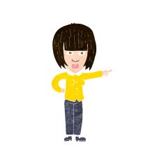 cartoon pointing annoyed woman N8