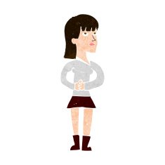 cartoon woman waiting N16