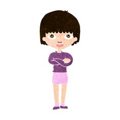 cartoon woman with folded arms N27