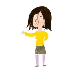 cartoon unhappy woman N9