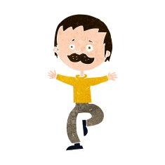 cartoon dancing man with mustache N9