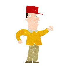 cartoon man punching air N9