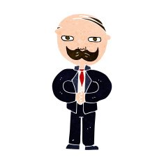 cartoon old man with mustache N24
