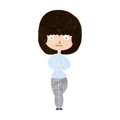 cartoon shy woman N45