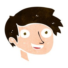 cartoon happy boy face N43