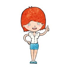 cartoon woman with idea N228