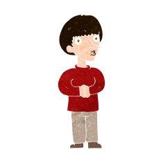 cartoon nervous man N137