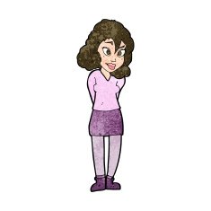 cartoon confused woman N105