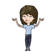 cartoon woman shrugging N52
