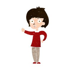 cartoon happy woman N238
