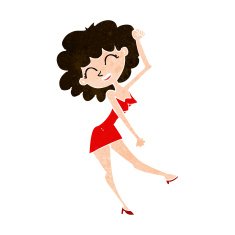 cartoon dancing woman N45