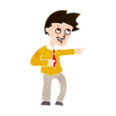 cartoon funny office man pointing N10
