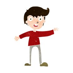 cartoon excited boy N139
