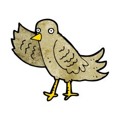 cartoon waving bird N17