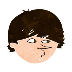 cartoon suspicious man N35