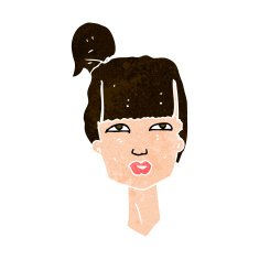 cartoon female head N10