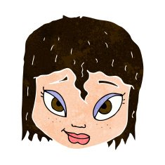 cartoon female face N135