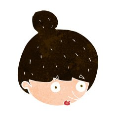 cartoon surprised woman's face N10
