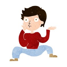 cartoon boy doing crazy dance N10