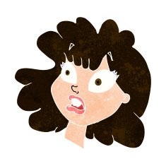cartoon shocked female face N8