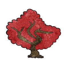 cartoon red tree N7