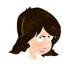 cartoon annoyed woman N169