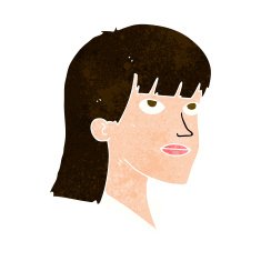 cartoon serious woman N18
