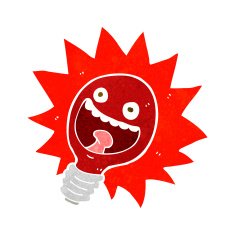 cartoon red lightbulb N7