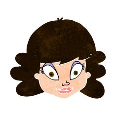 cartoon happy female face N167