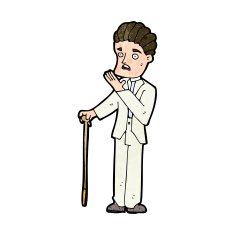 cartoon shocked gentleman N9