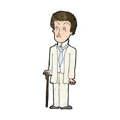 cartoon unhappy gentleman N9