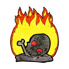 cartoon burning old bones N7