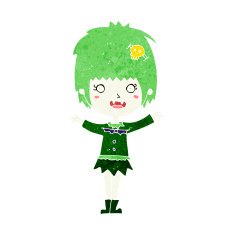 cartoon happy vampire girl N33