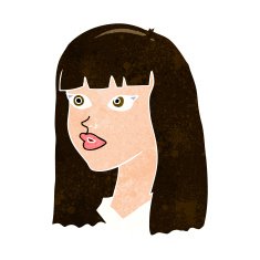cartoon pretty girl with long hair N10